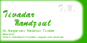 tivadar mandzsul business card